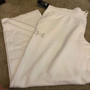 White UA sweat pants